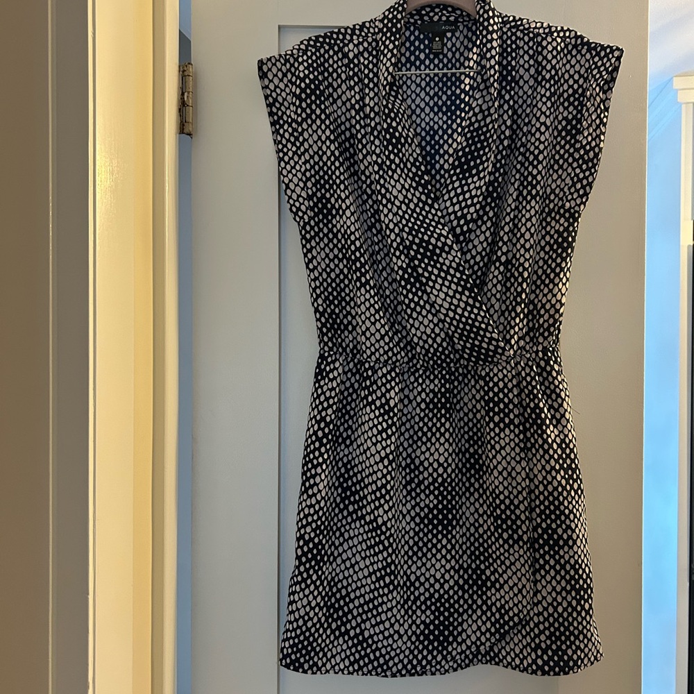 Black and White Patterned Dress by Aqua